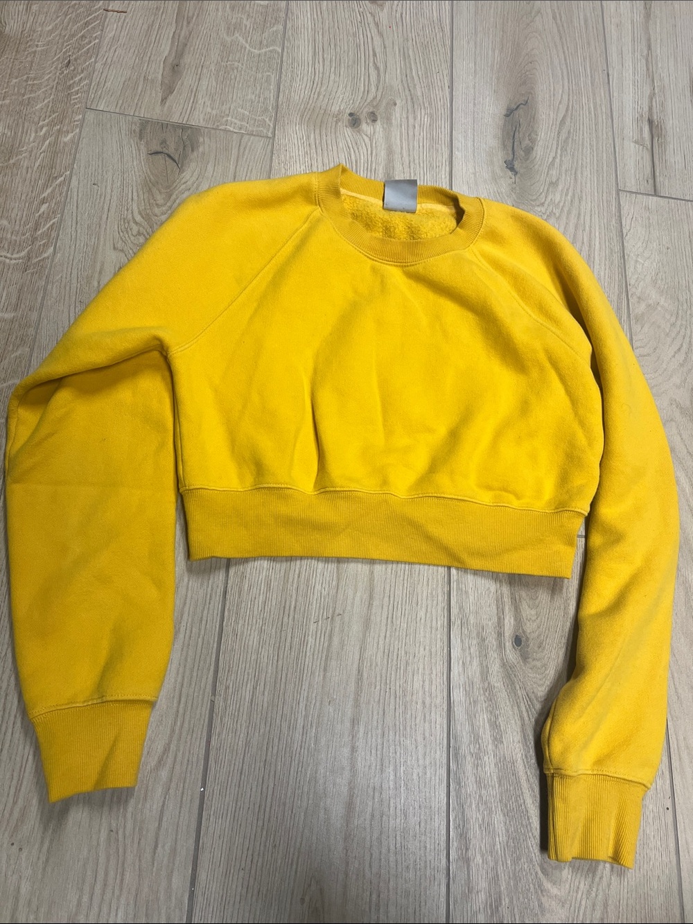Aritzia Yellow Cropped Crewneck Sweatshirt